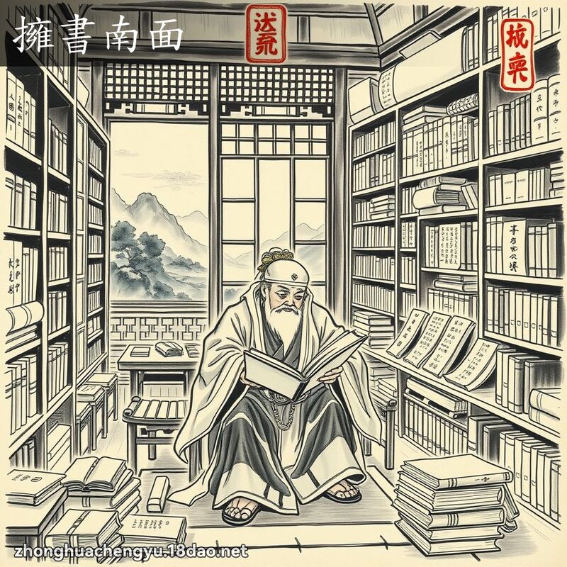 擁書南面 配图