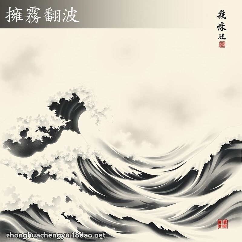 擁霧翻波 配图