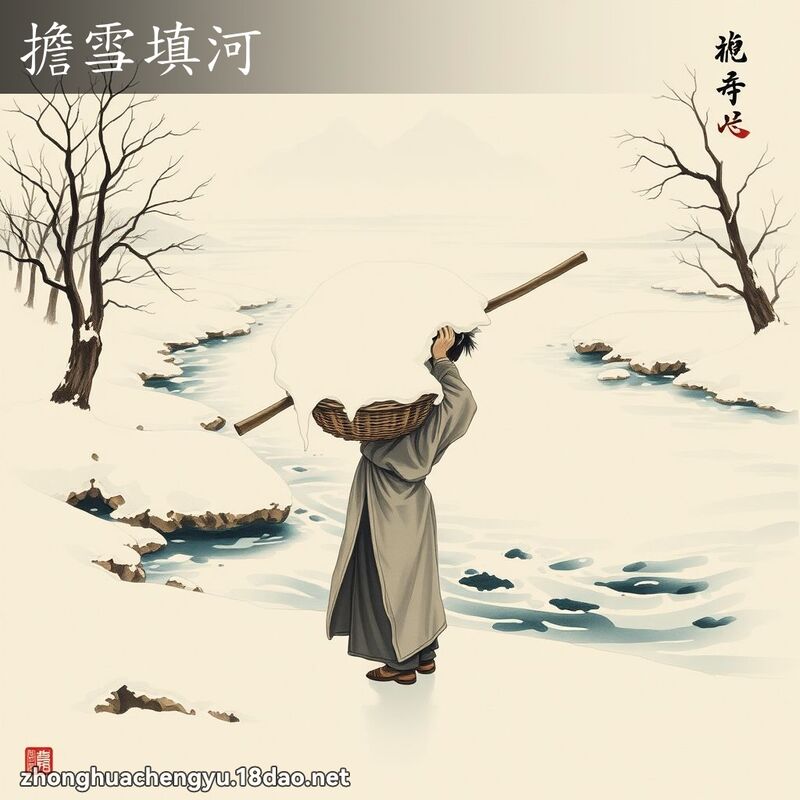 擔雪填河 配图