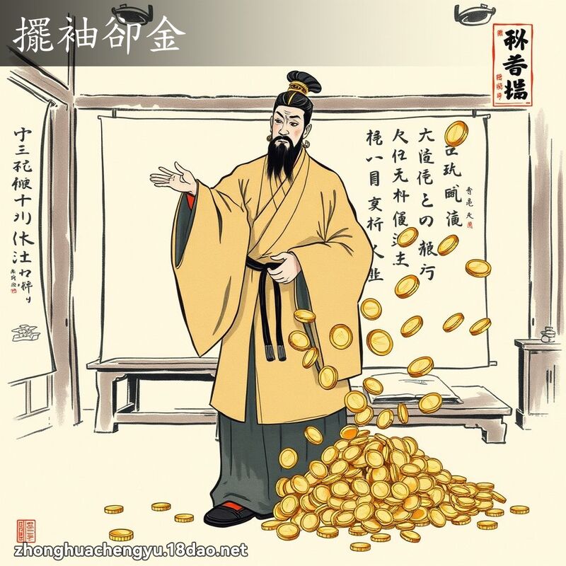 擺袖卻金 配图