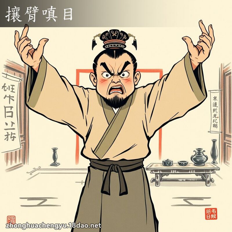 攘臂嗔目 配图