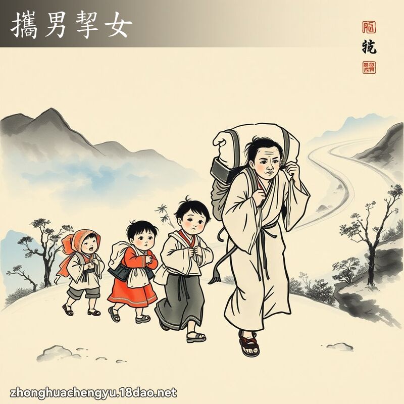 攜男挈女 配图