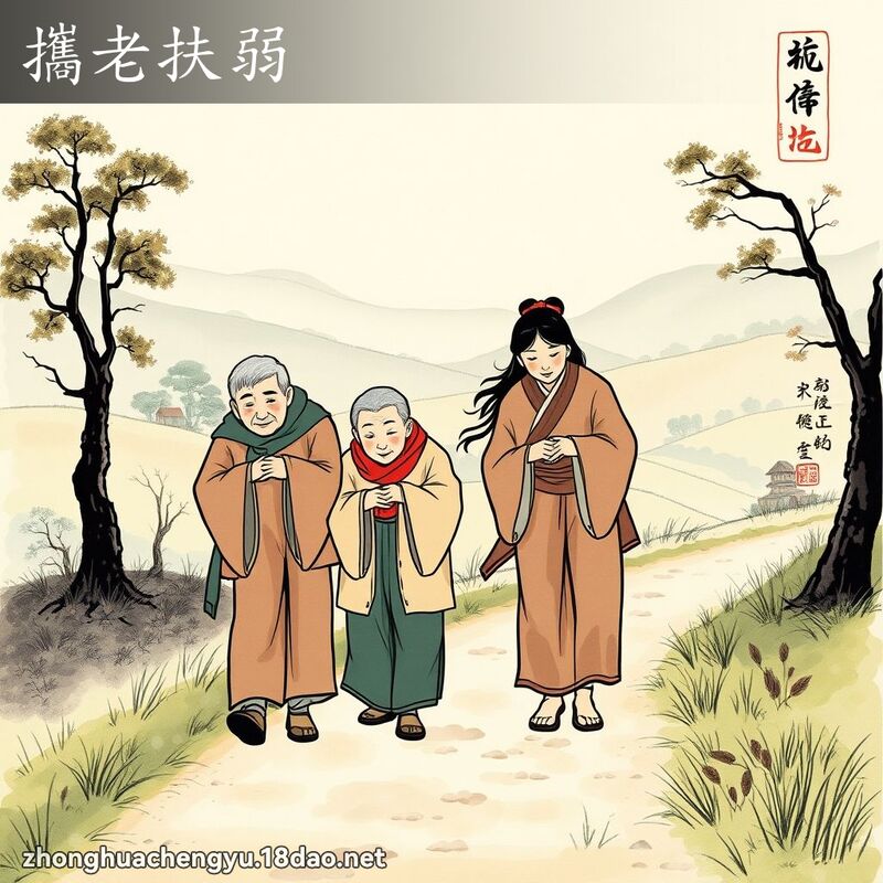 攜老扶弱 配图