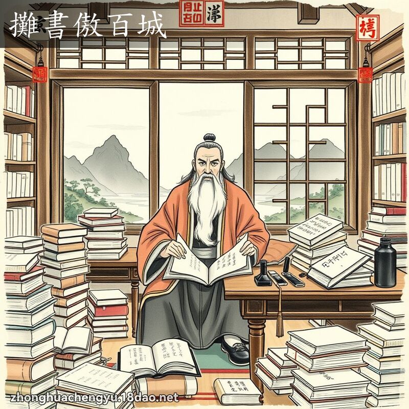 攤書傲百城 配图