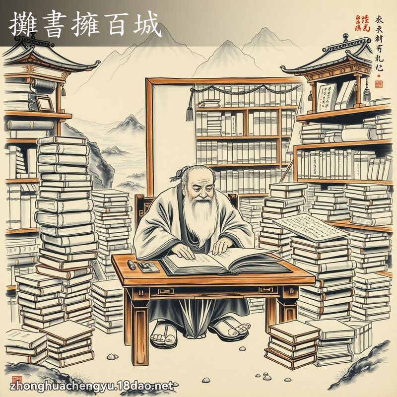 攤書擁百城 配图