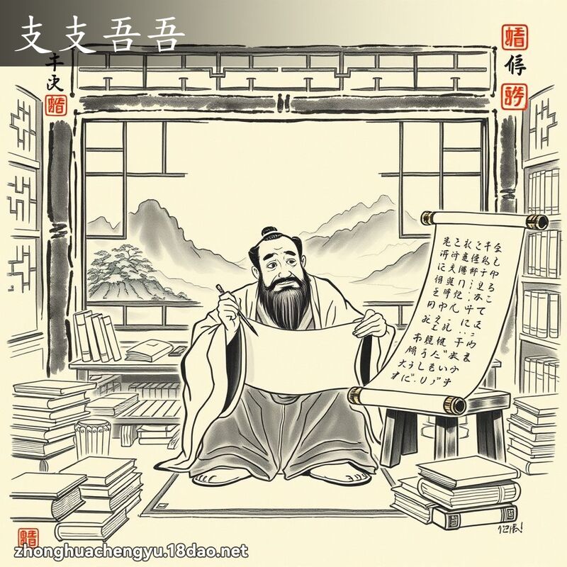 支支吾吾 配图