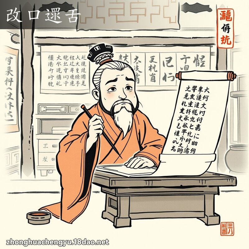 改口遝舌 配图