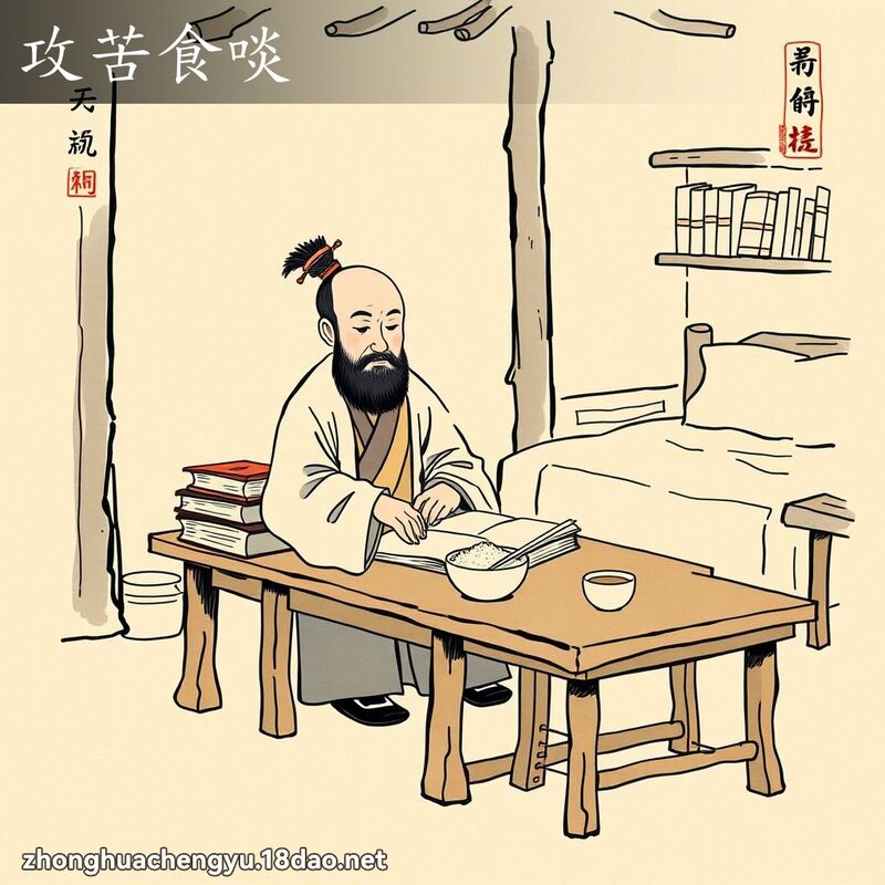 攻苦食啖 配图