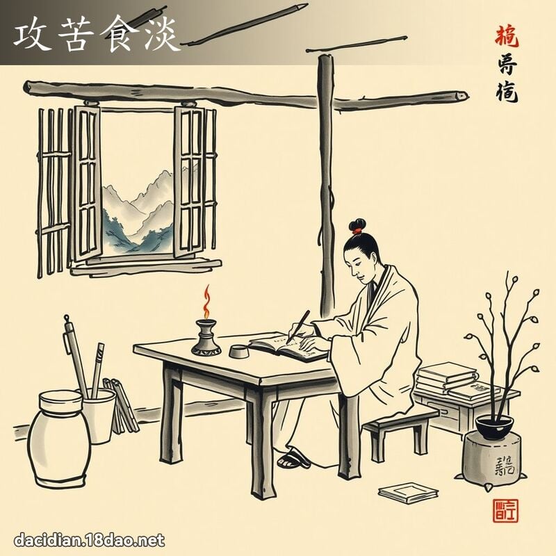 攻苦食淡 配图