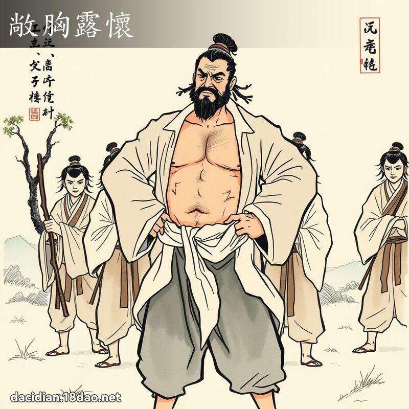 敞胸露怀 - 中华成语配图