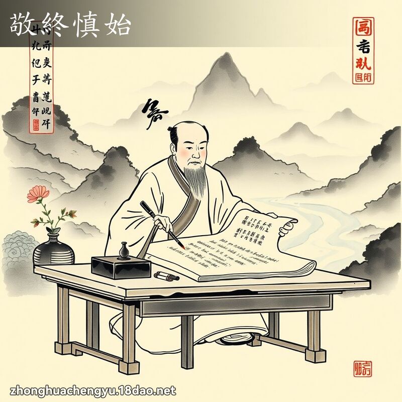 敬終慎始 配图