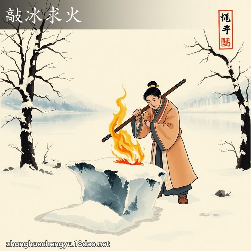 敲冰求火 配图