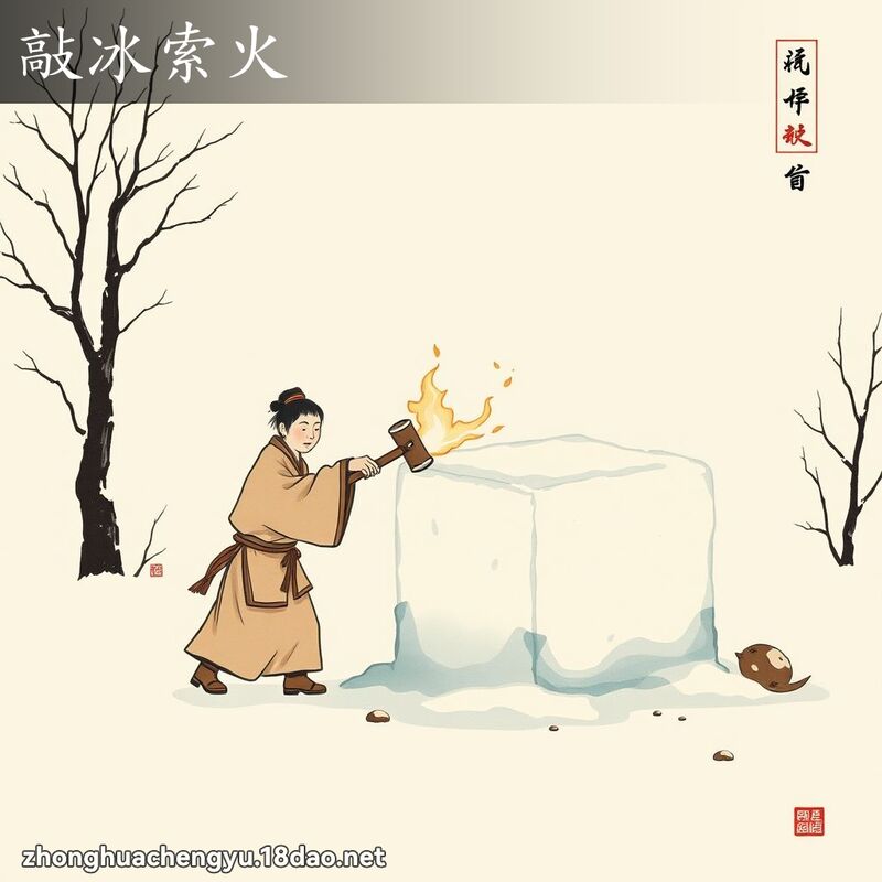 敲冰索火 配图