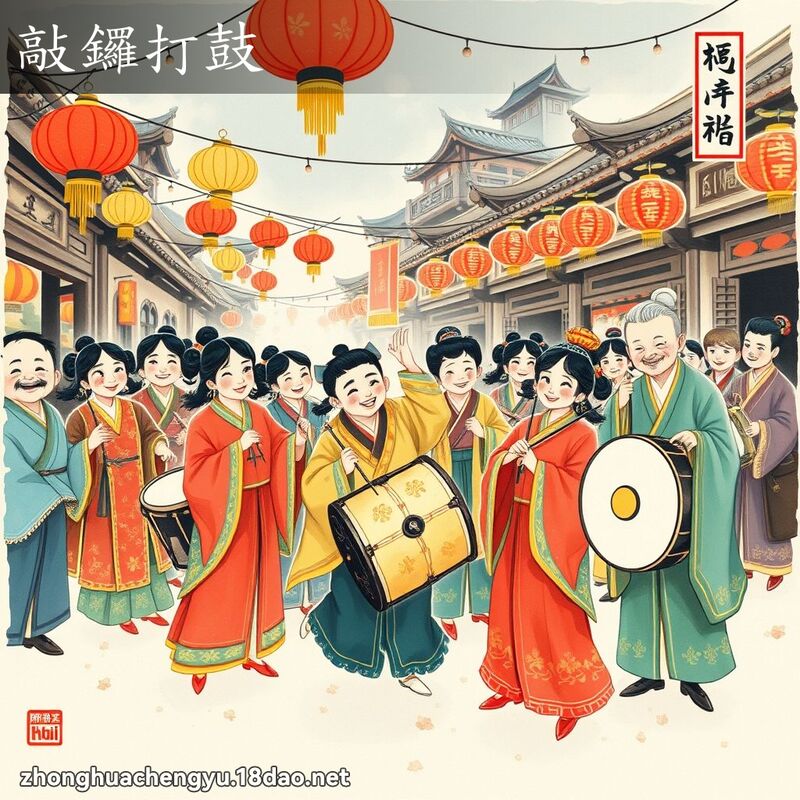 敲鑼打鼓 配图