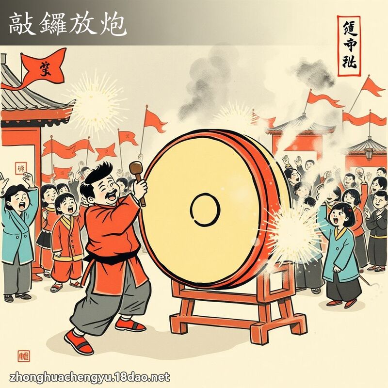 敲鑼放炮 配图