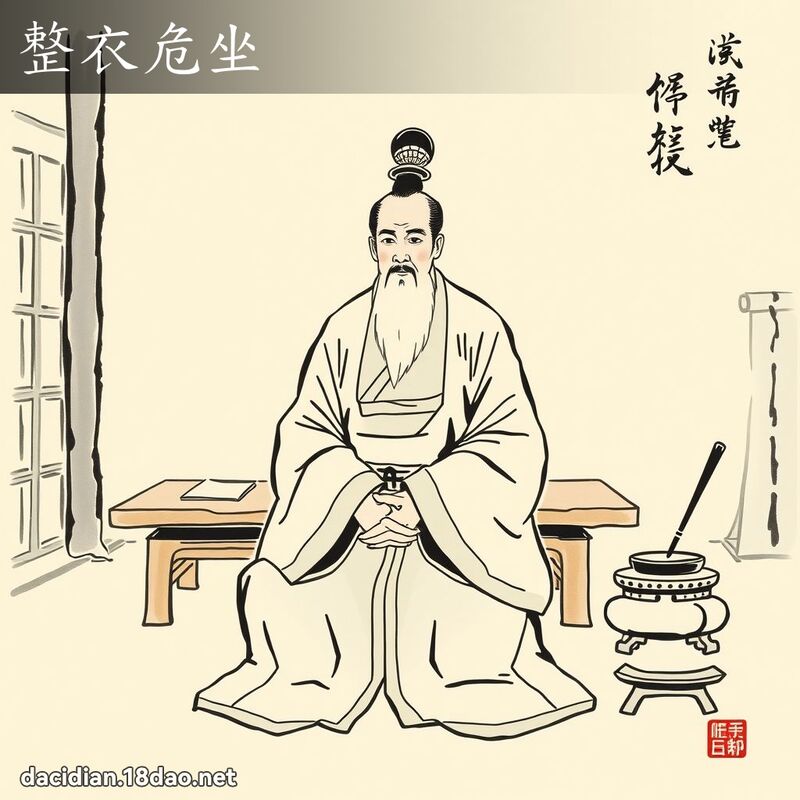 整衣危坐 配图
