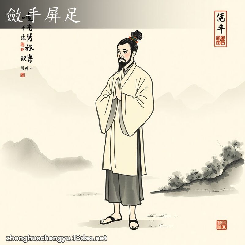 敛手屏足 配图