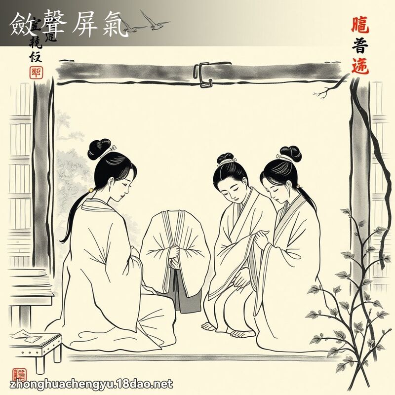 敛声屏气 配图