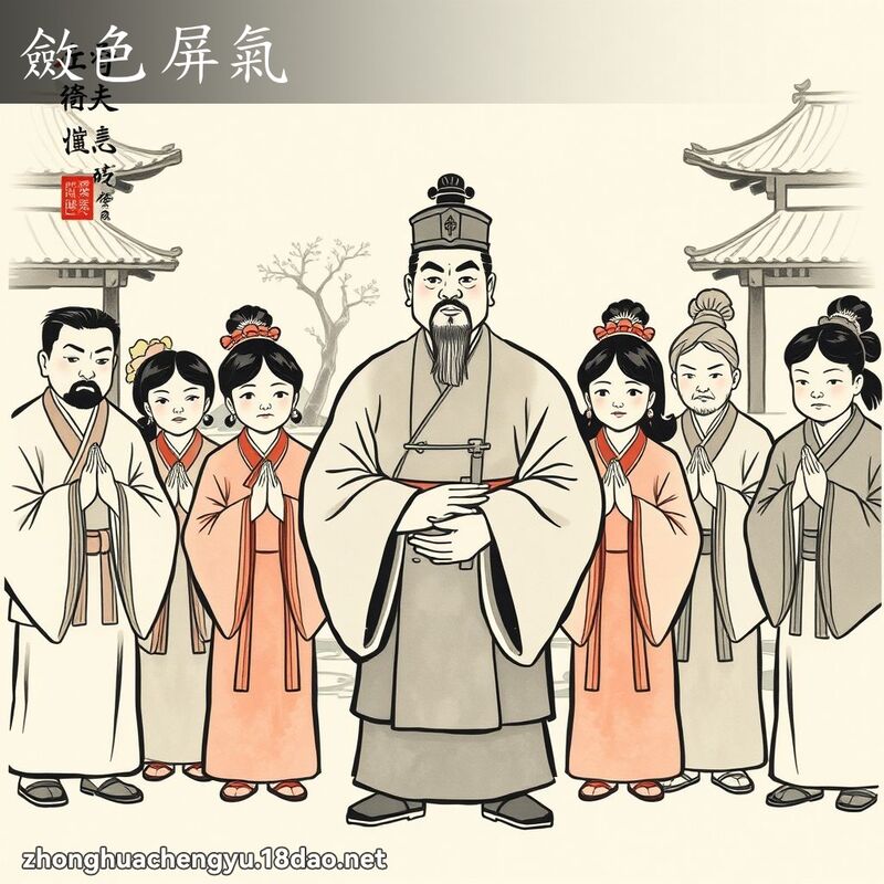 敛色屏气 配图