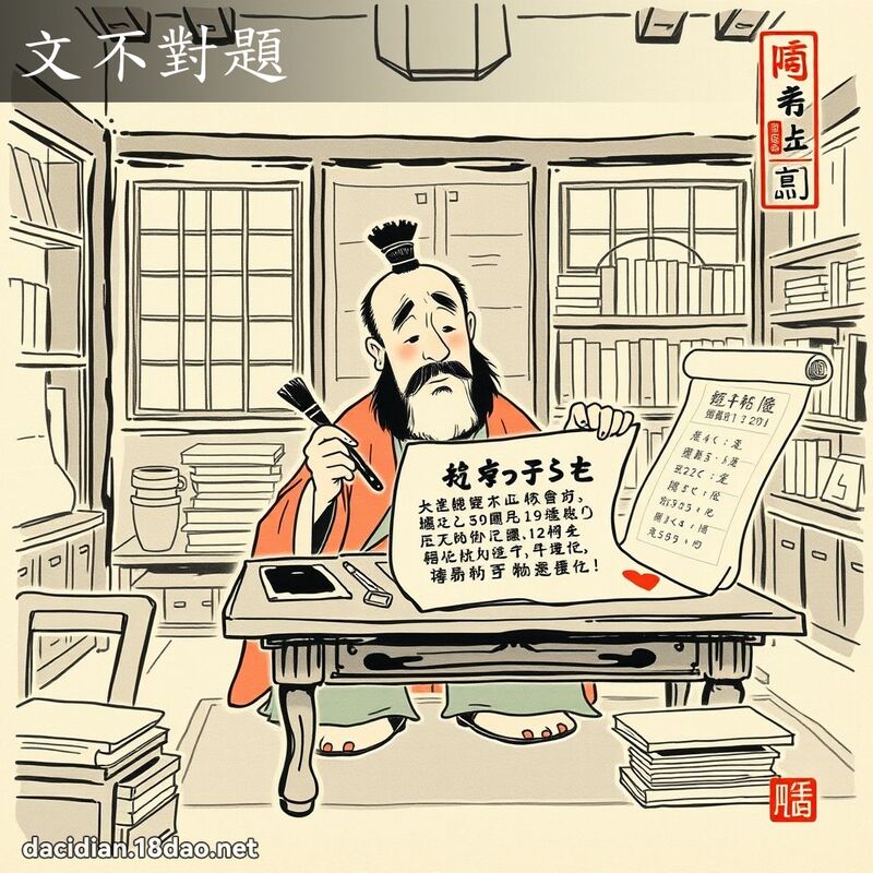文不对题 配图