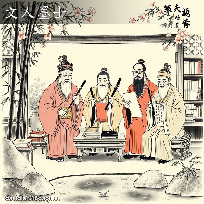 文人墨士 配图
