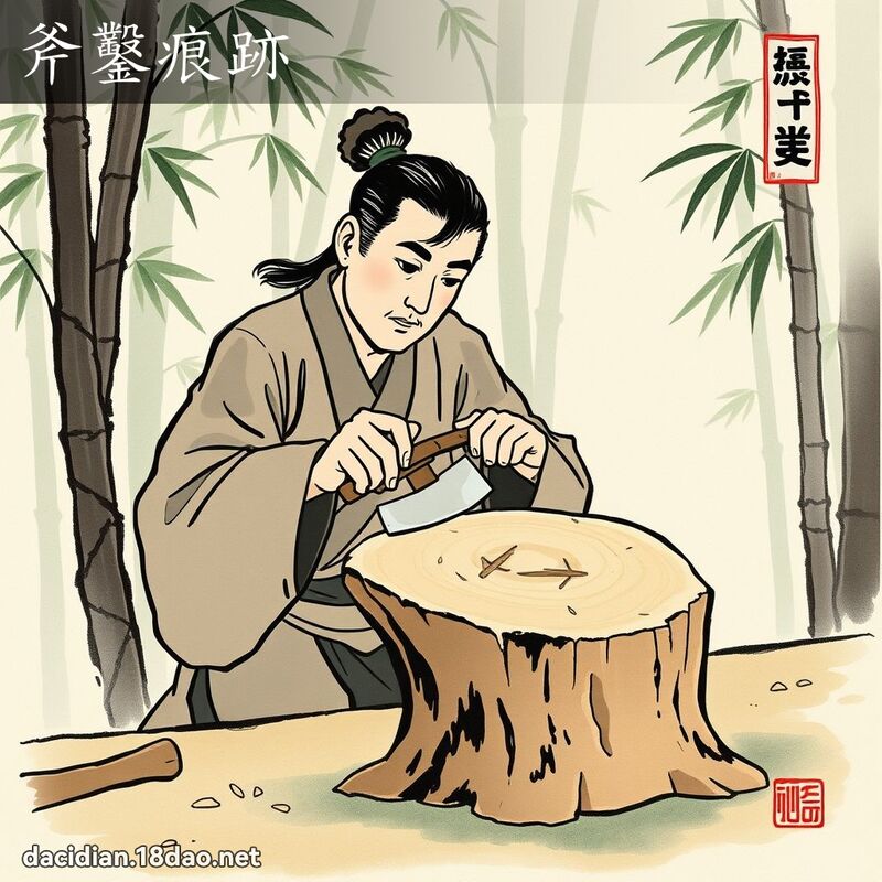 斧鑿痕跡 配图