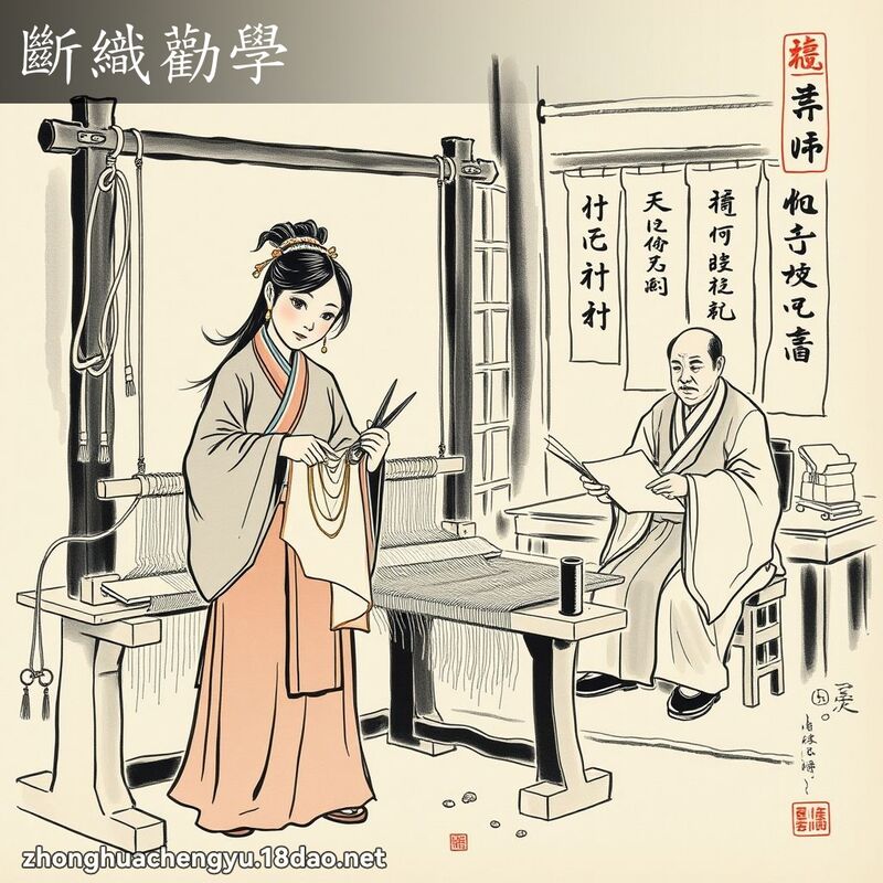 斷織勸學 配图