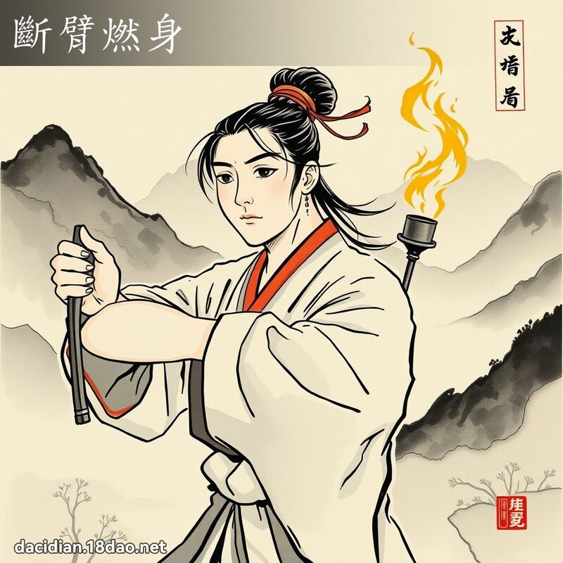 斷臂燃身 配图