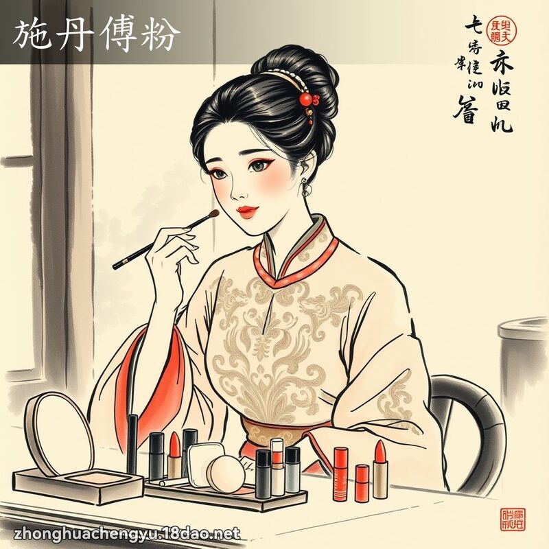 施丹傅粉 配图