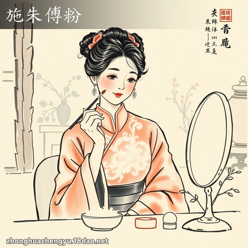 施朱傅粉 配图