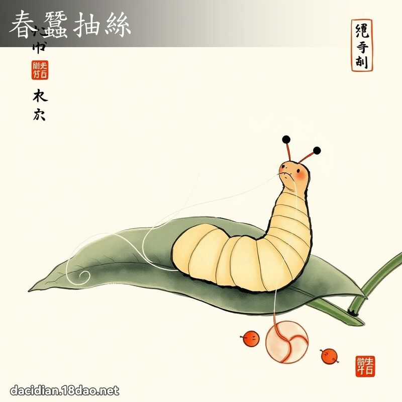 春蚕抽丝 配图