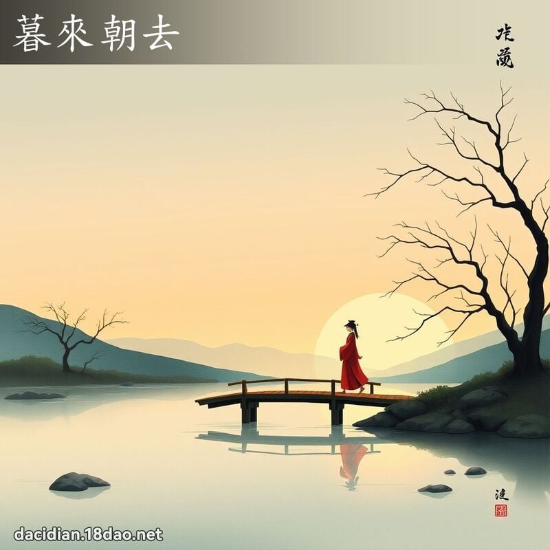 暮来朝去 - 中华成语配图