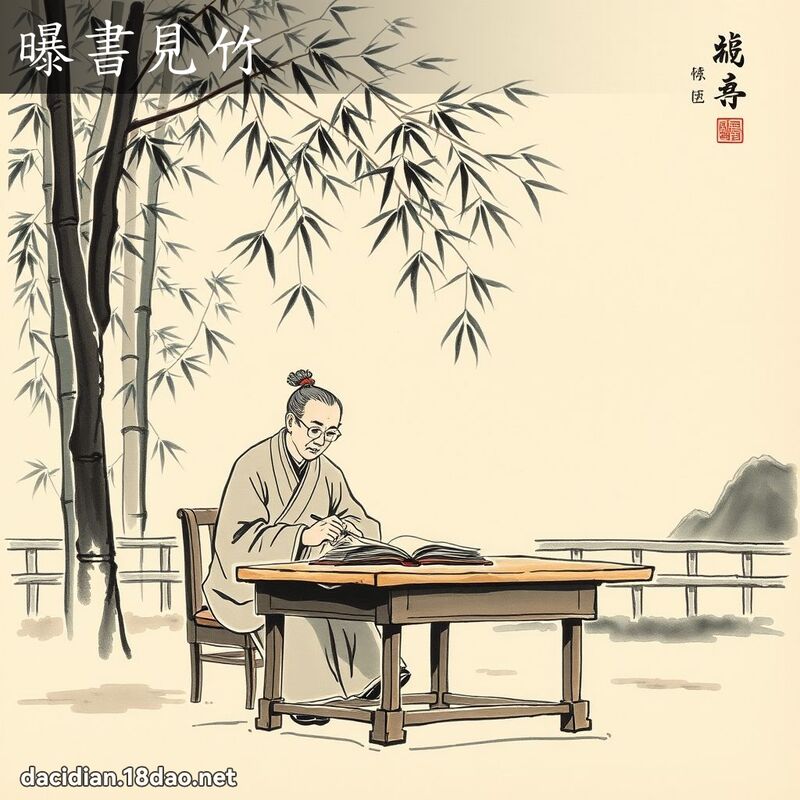 曝书见竹 配图