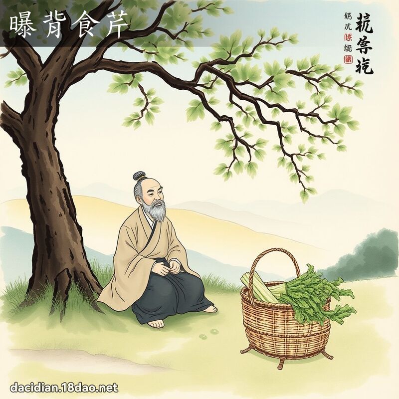 曝背食芹 配图