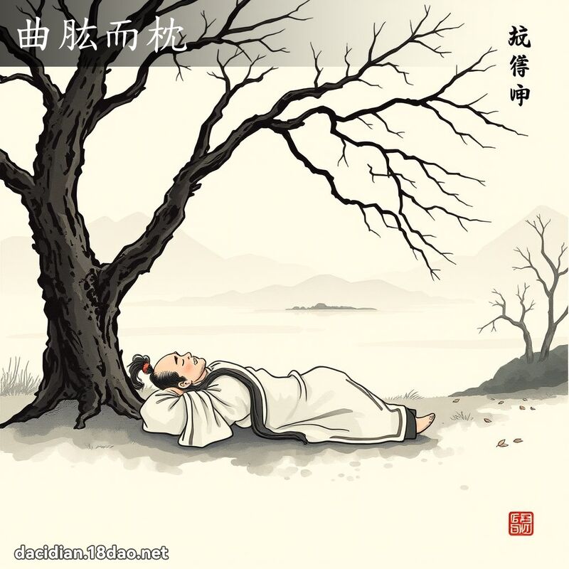 曲肱而枕 配图