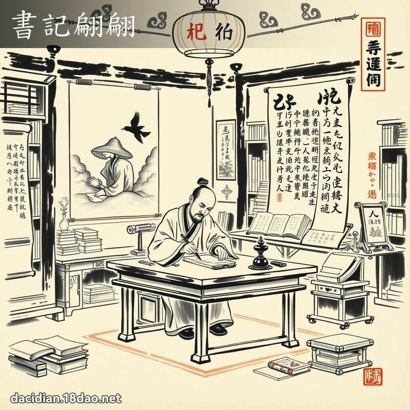 書記翩翩 配图