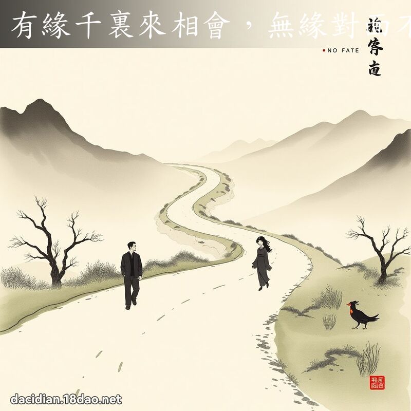 有缘千裏来相会,无缘对面不相逢 配图
