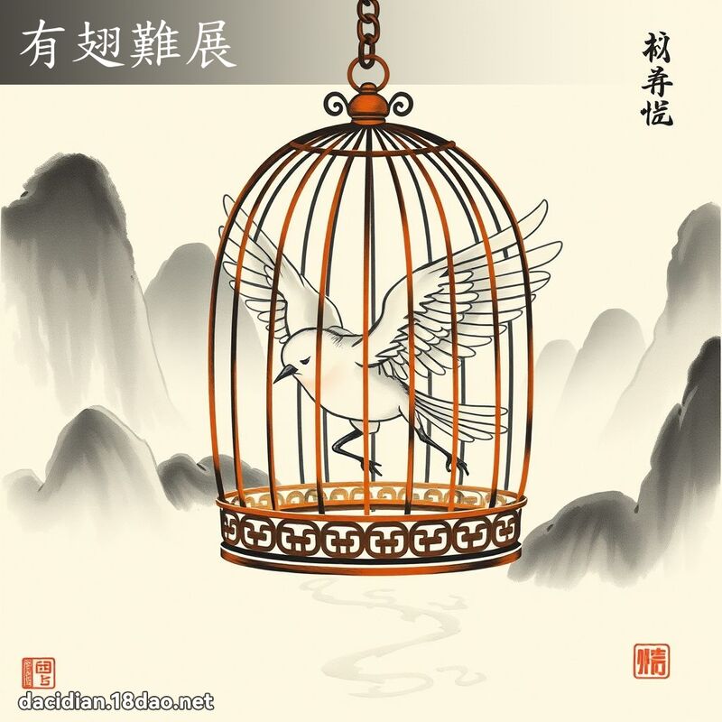 有翅难展 配图