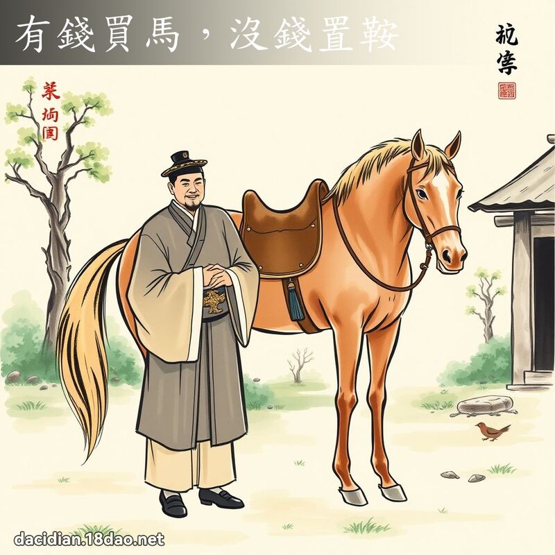 有钱买马,没钱置鞍 配图