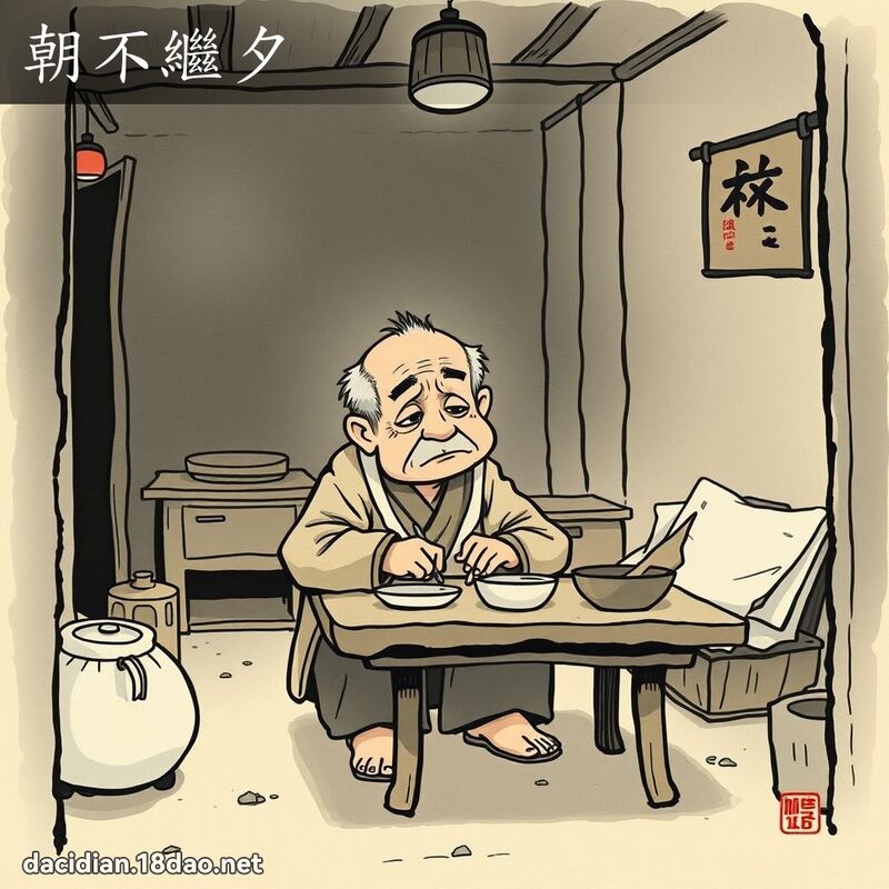 朝不繼夕 配图
