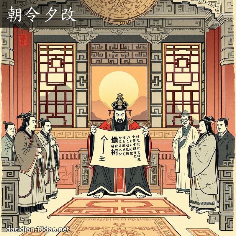 朝令夕改 - 中華成語配圖