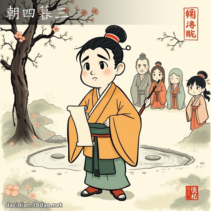 朝四暮三 配图