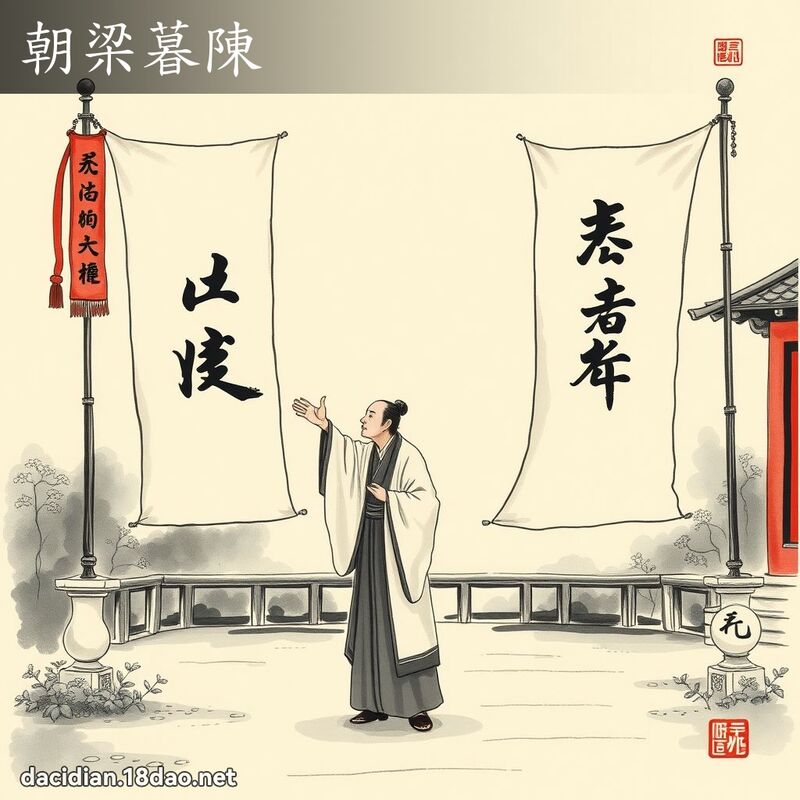朝梁暮陳 配图