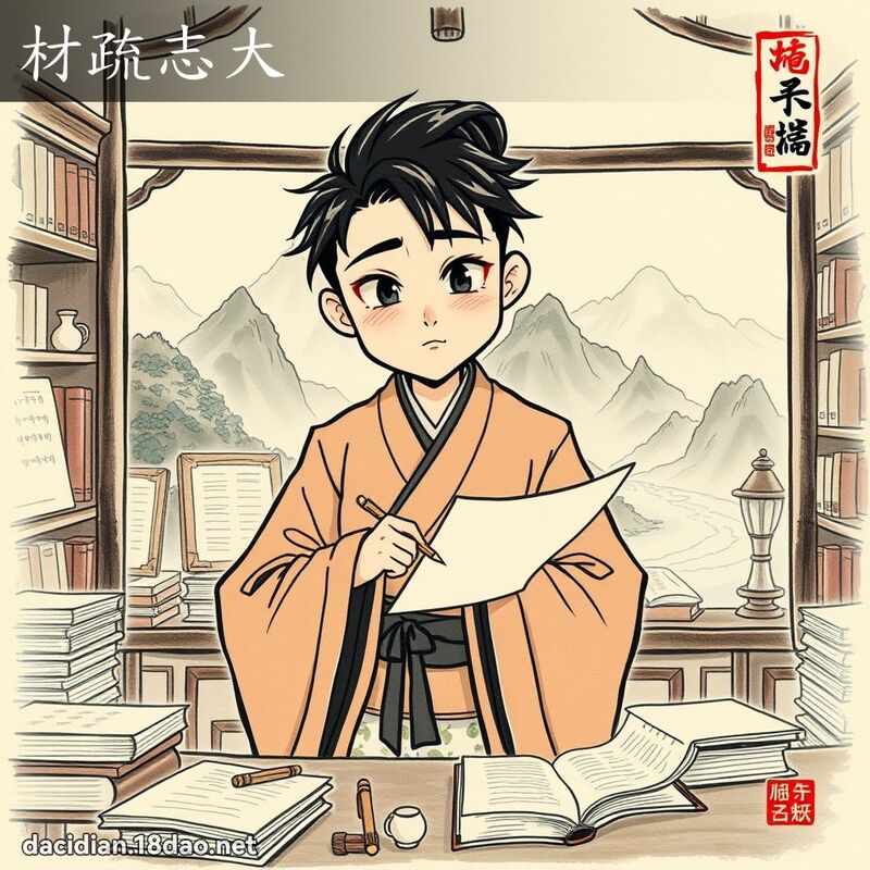 材疏志大 配图