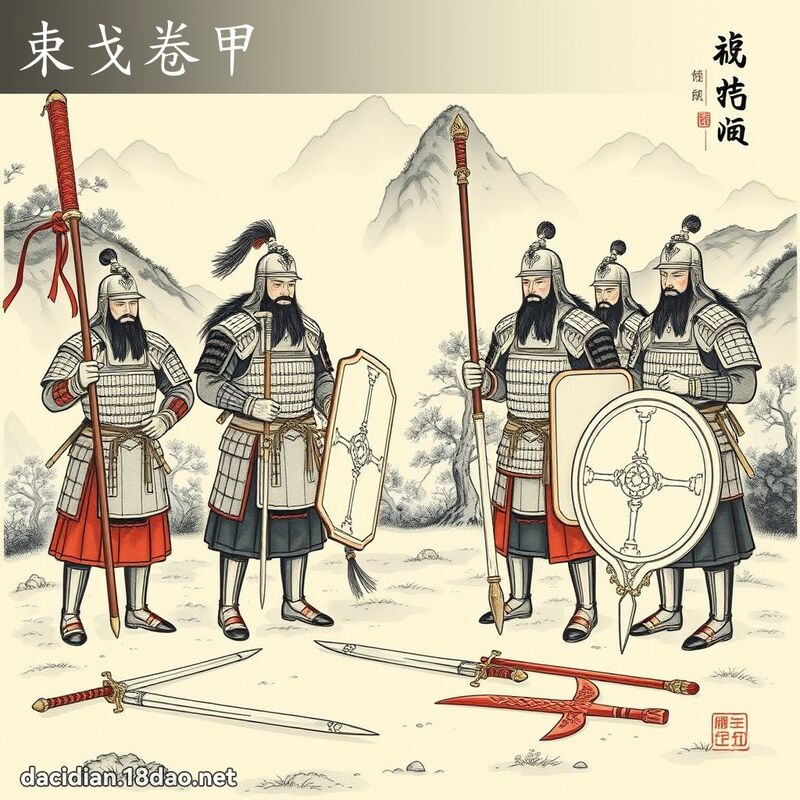 束戈卷甲 - 中華成語配圖