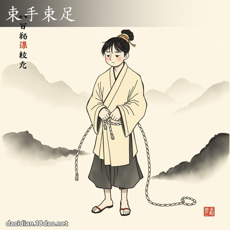 束手束足 配图