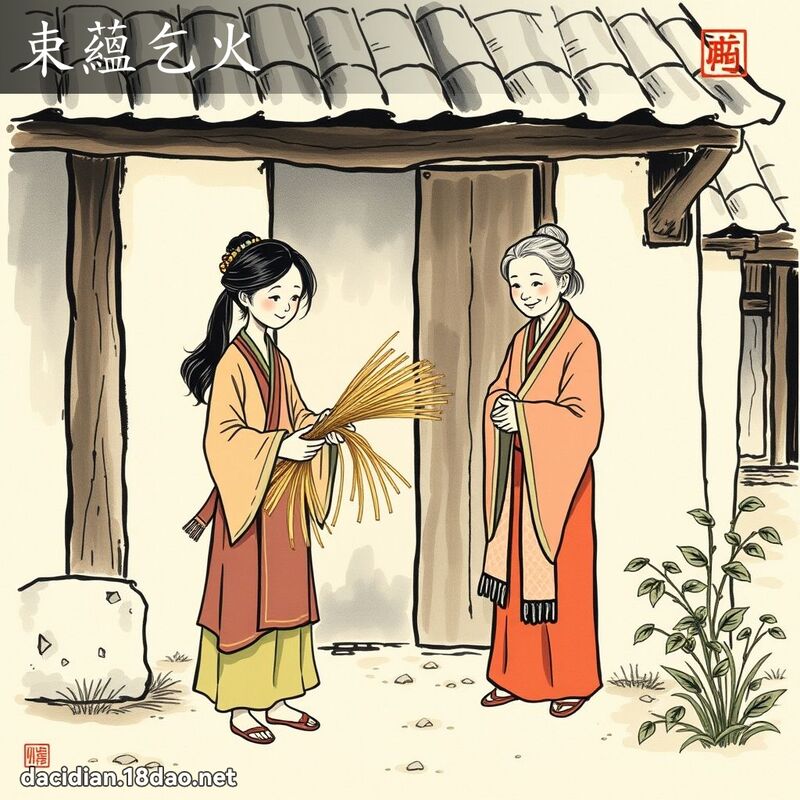 束蕴乞火 - 中华成语配图
