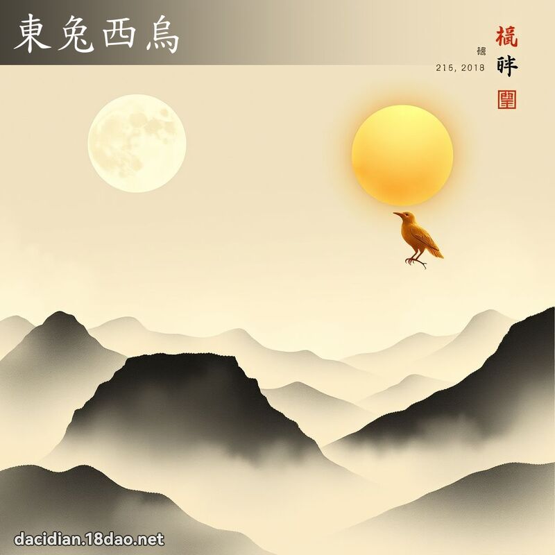 东兔西乌 配图