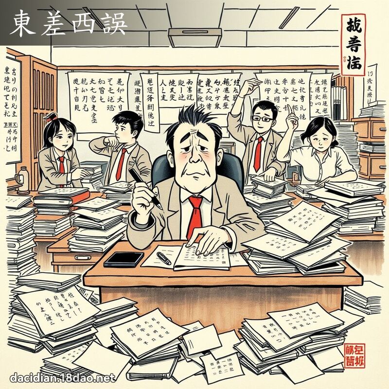 东差西误 配图