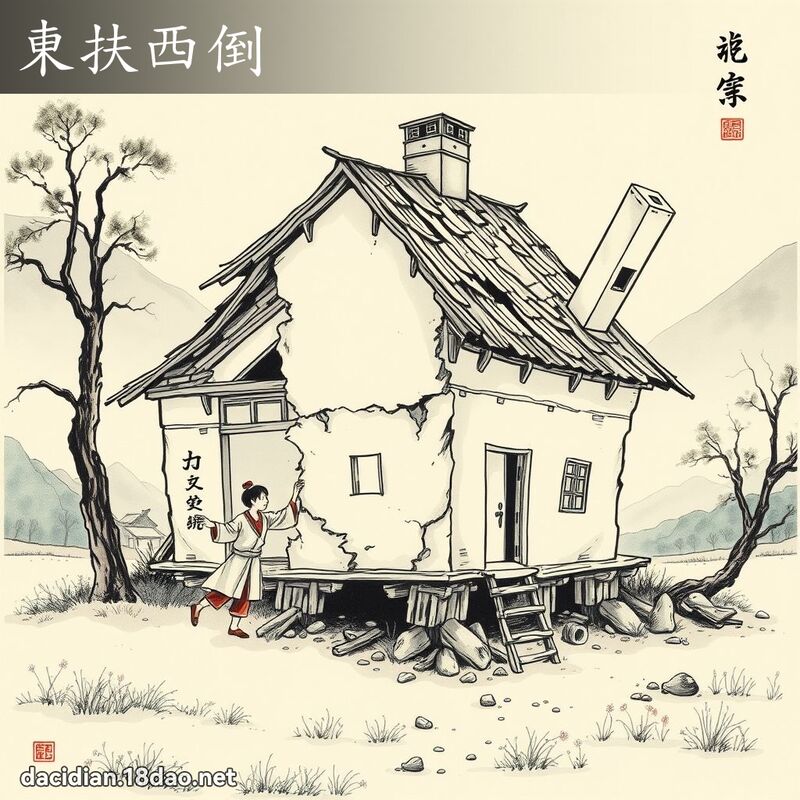 东扶西倒 配图